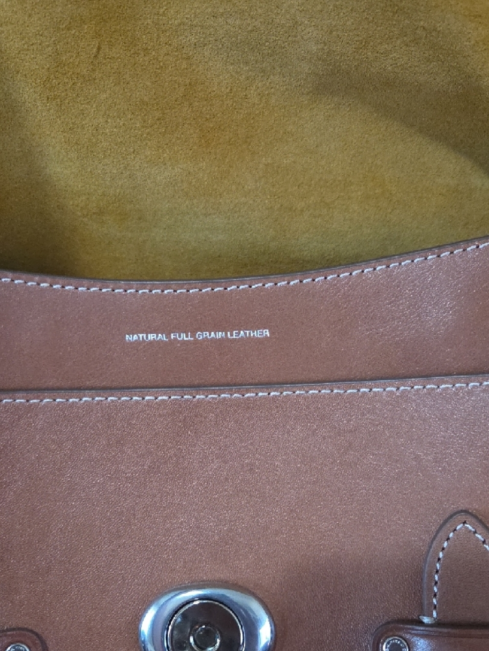 Coach Wester Tabby, Saddle Color Leather Shoulder Bag with Silver Hardware - Picture 6 of 16